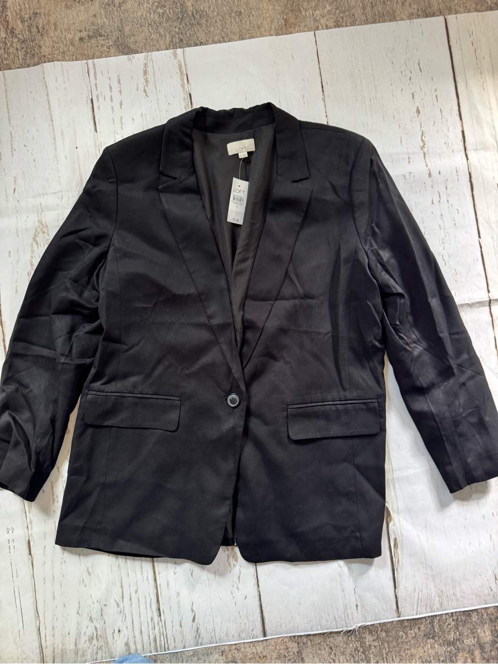 LOFT Black Single-Button Tailored Blazer